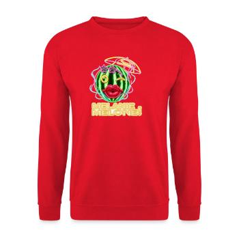 Melanie Melone – Neon Sommer Vibez - Unisex Pullover - Rot - Vorne - Alina (178cm) & Michal (187cm)