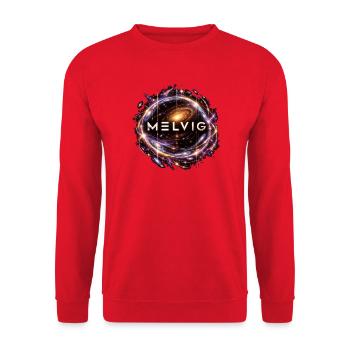 MELVIG Einsteinring – Galaxie in Violett & Gold - Unisex Pullover - Rot - Vorne - Alina (178cm) & Michal (187cm)