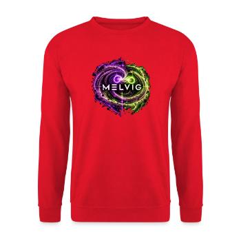 MELVIG Wolf-Rayet – Kosmische Staubringe - Unisex Pullover - Rot - Vorne - Alina (178cm) & Michal (187cm)