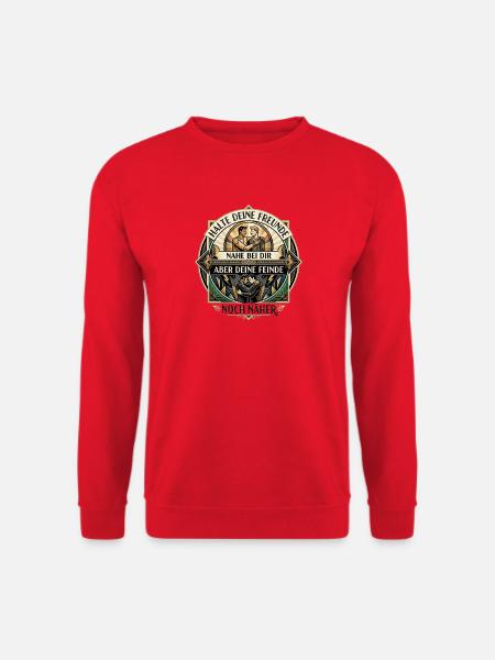 Halte_deine_Freunde_nah_-_Art_Deco - Unisex Pullover - Rot