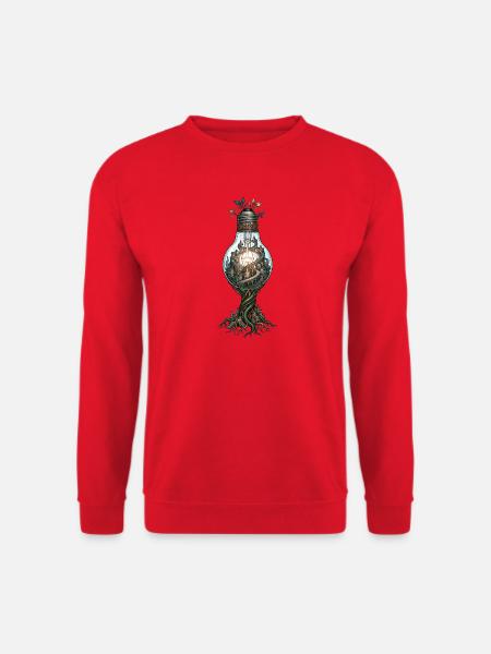 Glühbirne Stadt Baum – Fantasie Kunstwerk - Unisex Pullover - Rot