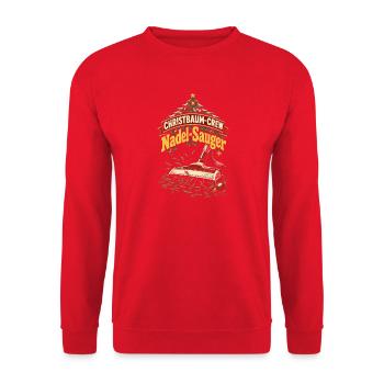 Christbaum-Crew Nadel-Sauger - Unisex Pullover - Rot - Vorne - Alina (178cm) & Michal (187cm)