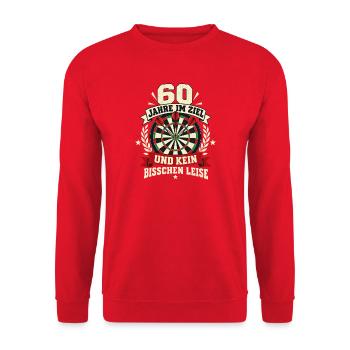 60. Geburtstag Darts Weltmeisterschaft Bulls Eye - Unisex Pullover - Rot - Vorne - Alina (178cm) & Michal (187cm)