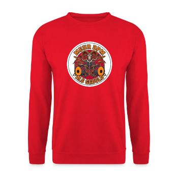 Mehr BPM als Geduld Drummer T-Shirt - Unisex Pullover - Rot - Vorne - Alina (178cm) & Michal (187cm)