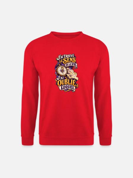 Ich habe den Sinn des Lebens gefunden, ich habe vergessen, welcher - Unisex Pullover - Rot