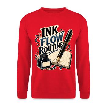 INK FLOW ROUTINE - Unisex Pullover - Rot - Vorne - Alina (178cm) & Michal (187cm)