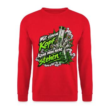 Kopf hoch Bong Lifestyle - Unisex Pullover - Rot - Vorne - Alina (178cm) & Michal (187cm)