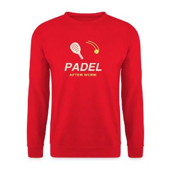 Padel After Work Motiv Grafik - Unisex Pullover - Rot - Vorne - Alina (178cm) & Michal (187cm)