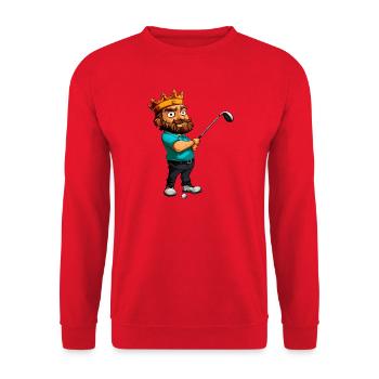 Könige Golf / Golfer King - Unisex Pullover - Rot - Vorne - Alina (178cm) & Michal (187cm)