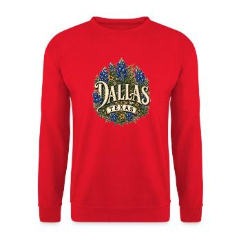 Dallas Texas Blumenbouquet Design - Unisex Pullover - Rot - Vorne - Alina (178cm) & Michal (187cm)