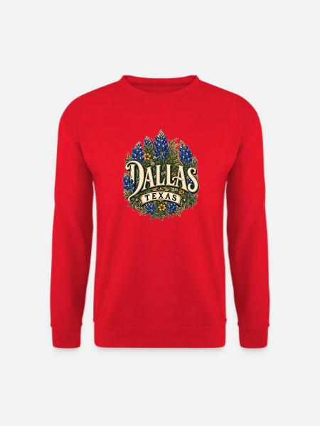 Dallas Texas Blumenbouquet Design - Unisex Pullover - Rot