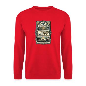 Wegen_eines_fehlenden_Nagels_-- - Unisex Pullover - Rot - Vorne - Alina (178cm) & Michal (187cm)
