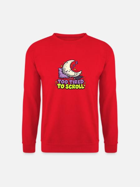 Mond müde zum Scrollen - Unisex Pullover - Rot