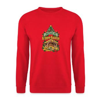 Christbaum-Crew Krippen-Bauleiter - Unisex Pullover - Rot - Vorne - Alina (178cm) & Michal (187cm)