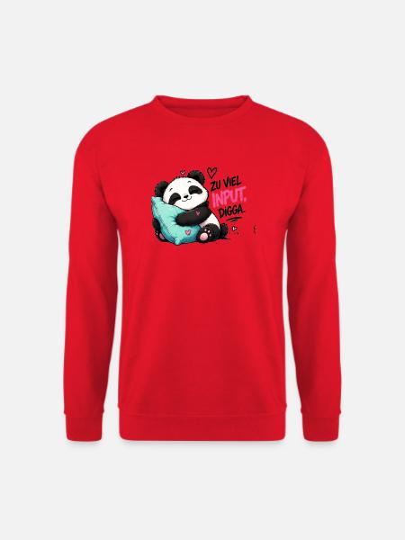 Zu viel Input Digga Panda - Unisex Pullover - Rot