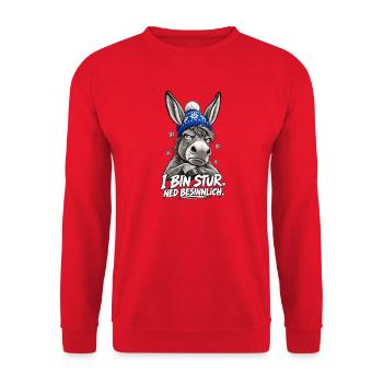 Grantige Weihnacht - Unisex Pullover - Rot - Vorne - Alina (178cm) & Michal (187cm)