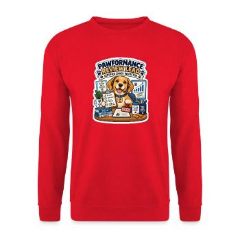 Pfotenprüfer Büro-Inspektor - Unisex Pullover - Rot - Vorne - Alina (178cm) & Michal (187cm)