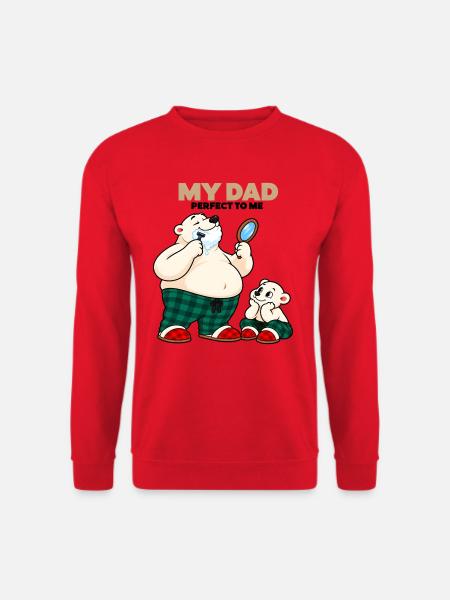 Perfekter Vater – lustiger Eisbär-Vater - Unisex Pullover - Rot