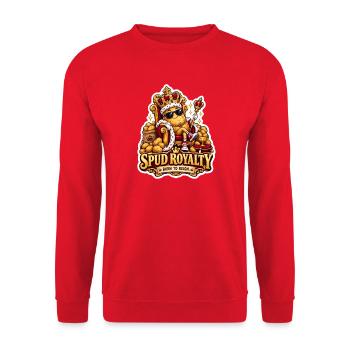 Spud Royalty Königliche Knolle - Unisex Pullover - Rot - Vorne - Alina (178cm) & Michal (187cm)