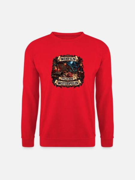Würfeln Fluchen Weiterspielen - Unisex Pullover - Rot
