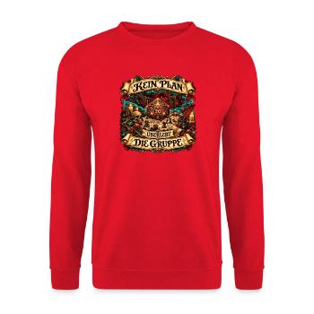 Spielleiter Gruppenchaos - Unisex Pullover - Rot - Vorne - Alina (178cm) & Michal (187cm)
