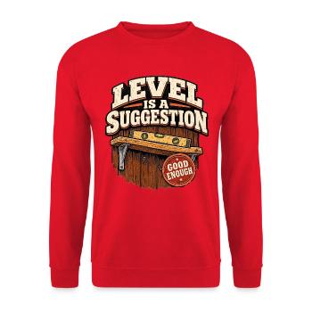 Level ist ein Vorschlag - Unisex Pullover - Rot - Vorne - Alina (178cm) & Michal (187cm)
