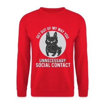 Get Out Of My Way – Grimmige Bulldogge - Unisex Pullover - Rot - Vorne - Alina (178cm) & Michal (187cm)