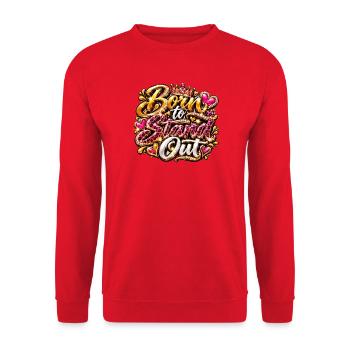 Born to Stand Out Glitzer-Statement - Unisex Pullover - Rot - Vorne - Alina (178cm) & Michal (187cm)