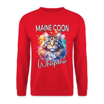 Maine Coon Flüsterer - Unisex Pullover - Rot - Vorne - Alina (178cm) & Michal (187cm)