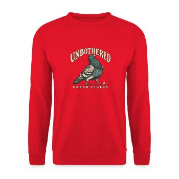 Unbothered Urban Pigeon Lustige Stadttaube - Unisex Pullover - Rot - Vorne - Alina (178cm) & Michal (187cm)