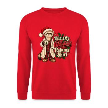 This is My Christmas Pajama Ferret Christmas - Unisex Pullover - Rot - Vorne - Alina (178cm) & Michal (187cm)