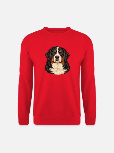 Berner Sennenhund – Treuer Blick - Unisex Pullover - Rot