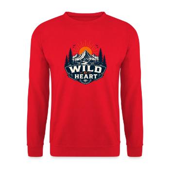 Wild at Heart Bergwelt - Unisex Pullover - Rot - Vorne - Alina (178cm) & Michal (187cm)