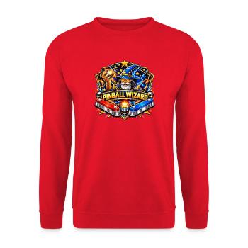 Pinball Meisterzauber - Unisex Pullover - Rot - Vorne - Alina (178cm) & Michal (187cm)