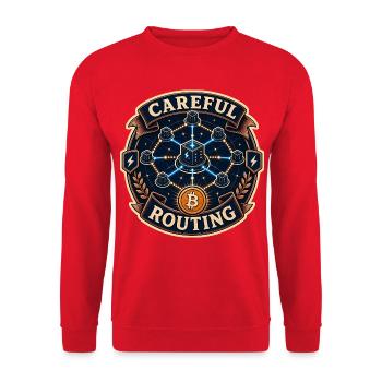 CAREFUL ROUTING - Unisex Pullover - Rot - Vorne - Alina (178cm) & Michal (187cm)