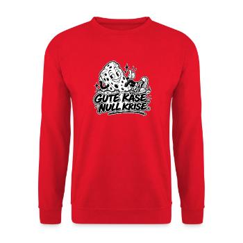 Gute Käse Null Krise - Unisex Pullover - Rot - Vorne - Alina (178cm) & Michal (187cm)