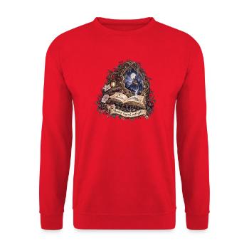 Mitternachtsbuchtraum Märchenwelt - Unisex Pullover - Rot - Vorne - Alina (178cm) & Michal (187cm)