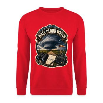WALL CLOUD WATCH Wolken - Unisex Pullover - Rot - Vorne - Alina (178cm) & Michal (187cm)