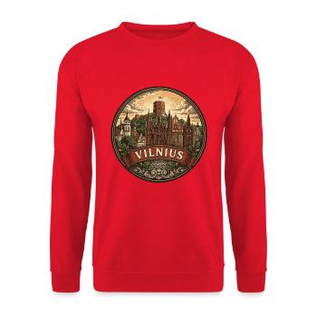 Vilnius Litauen Reiseabzeichen St. Annas Souvenir - Unisex Pullover - Rot - Vorne - Alina (178cm) & Michal (187cm)