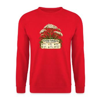 Schafgarben Motiv - Geschenk Gartenfreund - Unisex Pullover - Rot - Vorne - Alina (178cm) & Michal (187cm)