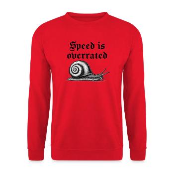 Geschwindigkeit ist überbewertet 2 - Unisex Pullover - Rot - Vorne - Alina (178cm) & Michal (187cm)