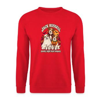 Spooky Night Loyal Company – Jack Russell Hundemama - Unisex Pullover - Rot - Vorne - Alina (178cm) & Michal (187cm)
