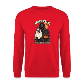 Spooky Night Loyal Company – Neufundländer Hundemama - Unisex Pullover - Rot - Vorne - Alina (178cm) & Michal (187cm)