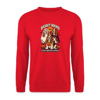 Spooky Night Loyal Company – Basset Hound Dog Mom - Unisex Pullover - Rot - Vorne - Alina (178cm) & Michal (187cm)
