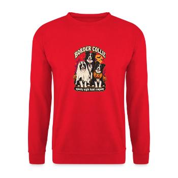 Spooky Night Loyal Company – Border Collie Dog Mom - Unisex Pullover - Rot - Vorne - Alina (178cm) & Michal (187cm)
