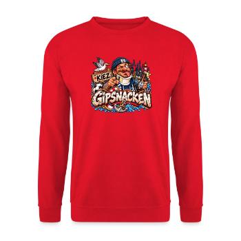 Gipsnacken Kiez   - Unisex Pullover - Rot - Vorne - Alina (178cm) & Michal (187cm)