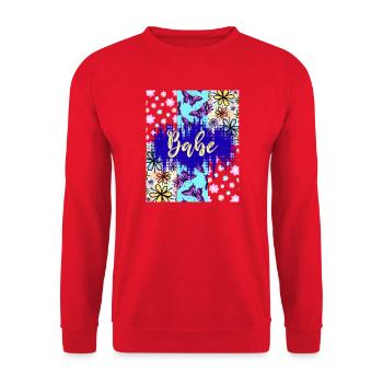 Sweet_-4500_x_5400_px- - Unisex Pullover - Rot - Vorne - Alina (178cm) & Michal (187cm)