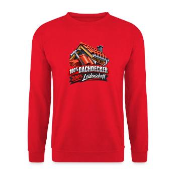 Dachdecker Leidenschaft Shirt - Unisex Pullover - Rot - Vorne - Alina (178cm) & Michal (187cm)