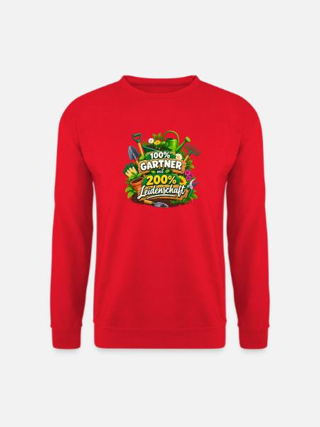 Gärtner mit 200% Leidenschaft - Unisex Pullover - Rot