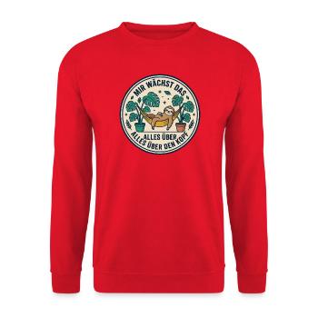 Mir Wächst Das Alles Über Den Kopf Garten - Unisex Pullover - Rot - Vorne - Alina (178cm) & Michal (187cm)